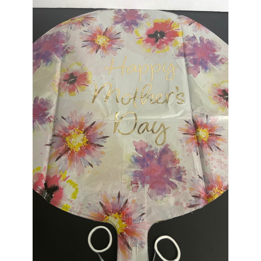 Mylar Balloon Mother's Day Floral Script Watercolor Kaleidoscope 18" Round x 5 - Picture 3 of 6